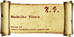 Nedelko Vince névjegykártya